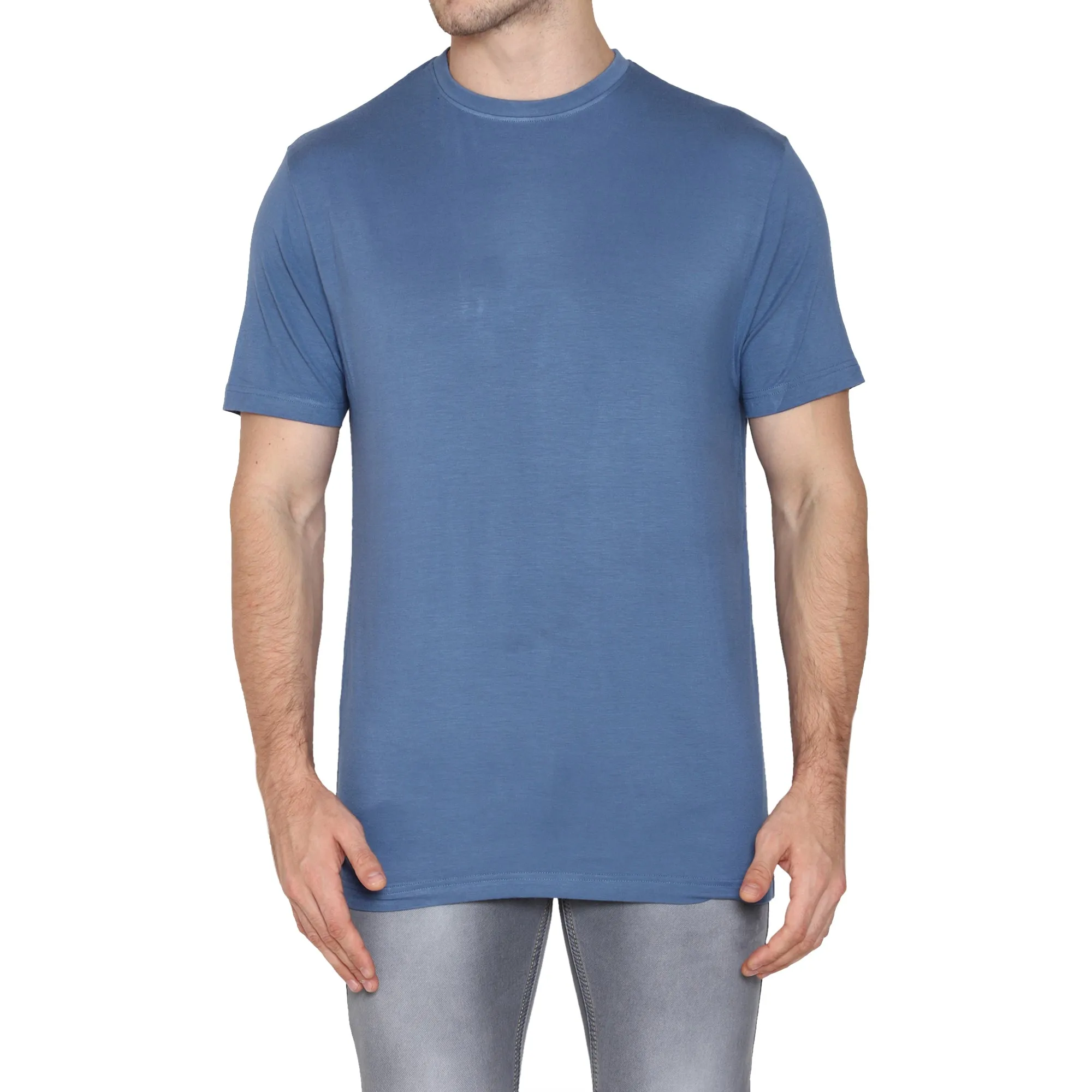 Woodwose Organic Clothing Bamboo Men's Stella Blue T-Shirt