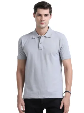 Woodwose Organic Clothing Men's Regular Fit Bamboo Polo T-shirt - Grey