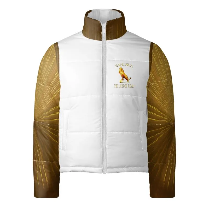 Yahusha-The Lion of Judah 01 Voltage Men's Designer Stand Collar Puffer Jacket