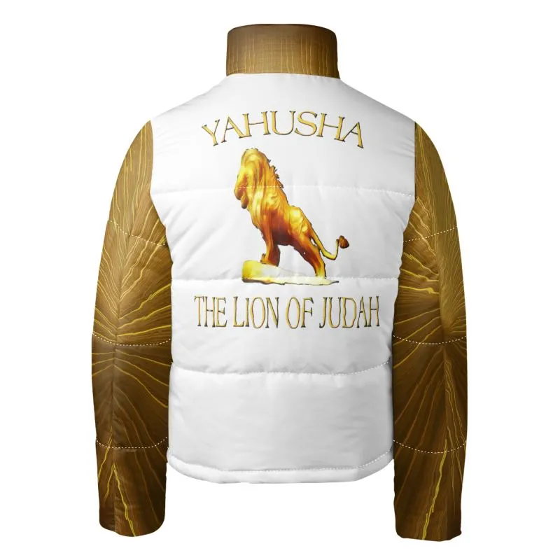 Yahusha-The Lion of Judah 01 Voltage Men's Designer Stand Collar Puffer Jacket